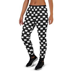 Gratitude Black/White - People are People are People Collection - Heart Pattern Women’s Joggers
