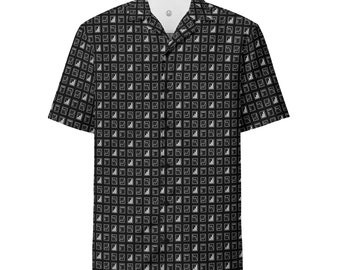 Value White Black - People are People are People Collection - Stats and Finances Pattern Button Up Summer Shirt