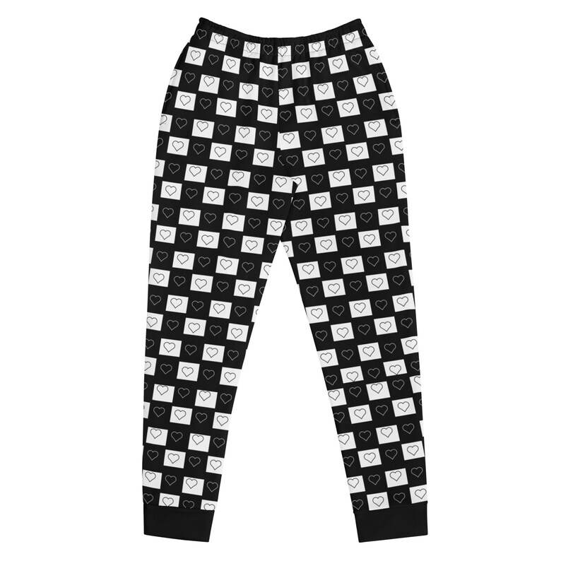 Gratitude Black/White - People are People are People Collection - Heart Pattern Women’s Joggers