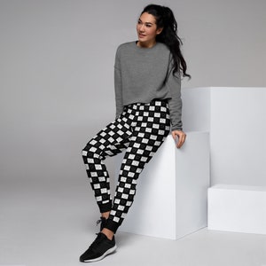 Gratitude Black/White - People are People are People Collection - Heart Pattern Women’s Joggers