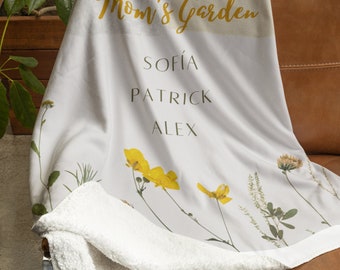 Coperta per mamma personalizzata, coperta per mamma da giardino, coperta da giardino per mamma, coperta per mamma floreale, coperta per la festa della mamma