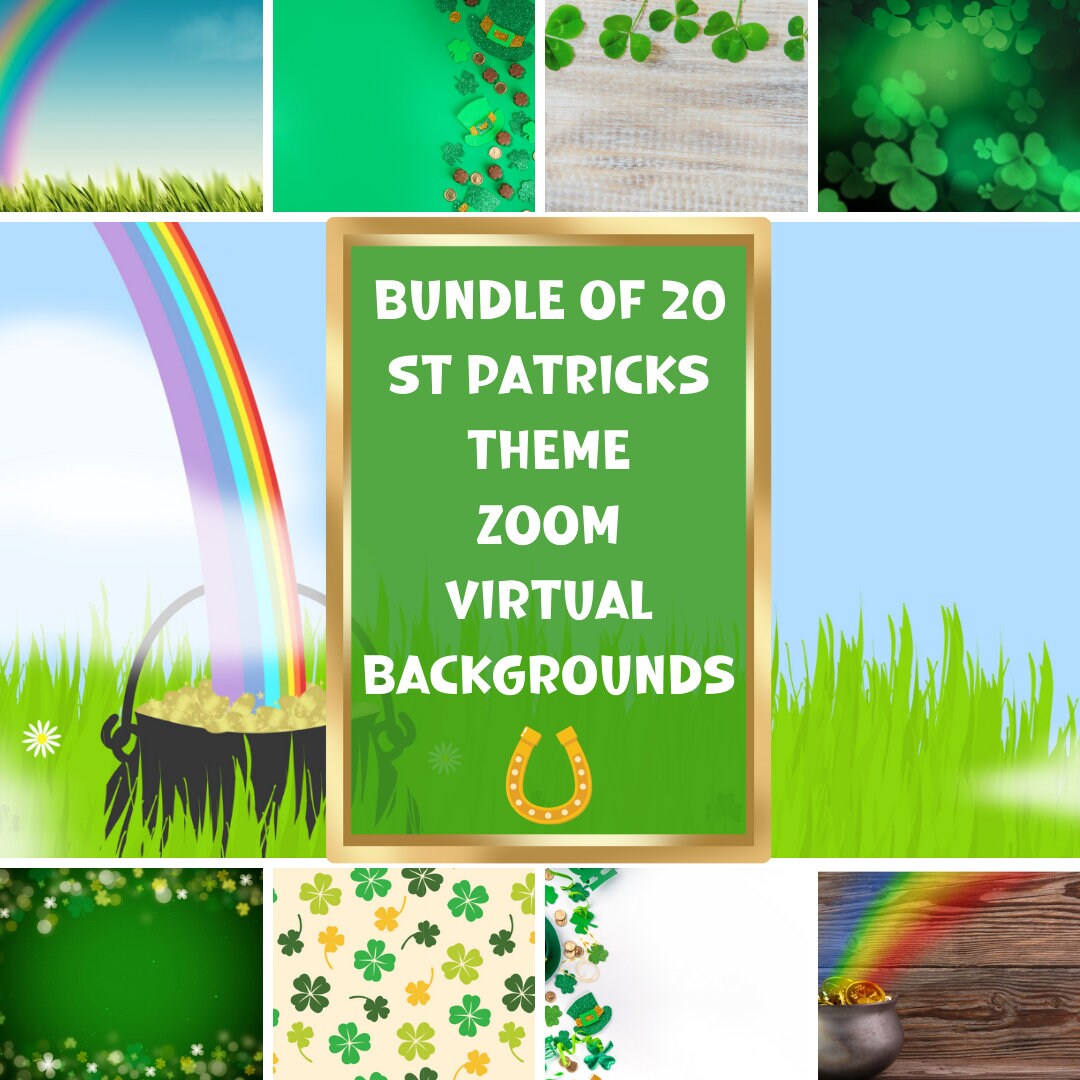 Zoom Virtual Background Bundle St Patricks Day Backdrops for Facetime