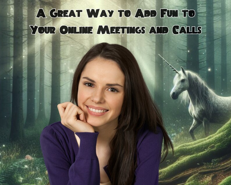 Unicorn Zoom Virtual Background Bundle Mystical Forest Backdrops for