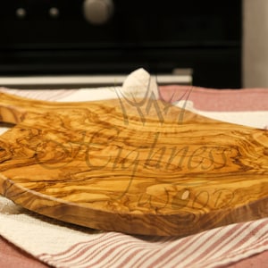 Olive Wood Cheese Board with Handle, Wooden Cheese Board, Wooden Serving Pizza Board