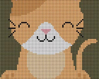 Cute Cat - (Download Only) Diamond Art Painting PDF DOWNLOAD Round Drills 2.8mm