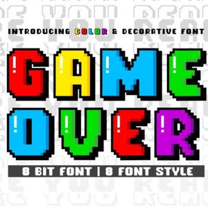 Fuente Game Over | Fuente inspirada en Game Over | Fuente del juego | Fuente divertida | Juegos | Fuente | | Inspirado en Game Over | Fuente digital | Descarga digital