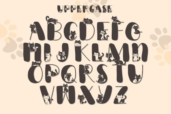 Cat Character Font | Cat Inspired Font | Cat Inspired Text