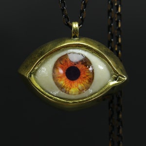 Haselnuss-Glasauge Anhänger, Drittes Auge Anhänger, Haselnuss Auge Halskette, Böses Auge, Erwachen Auge Anhänger, Realistischer Augen Schmuck, Handgemachter Augen Schmuck