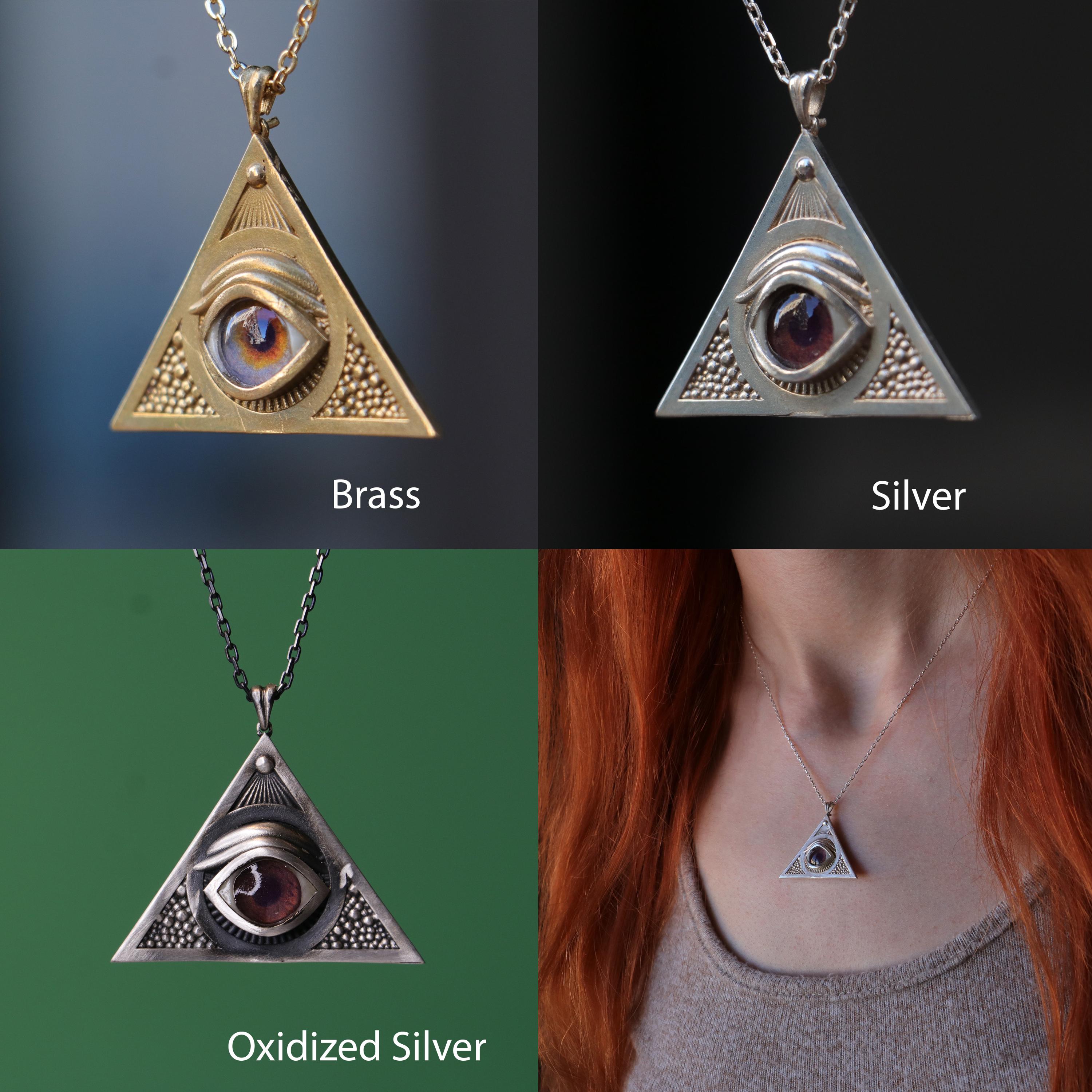 Collana con ciondolo occhio che tutto vede triangolo triangolo
