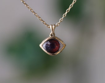 Minimalist Brown Eye Necklace, Tiny Brown Eye Necklace, Evil Eye Pendant, Small Design Pendant, Personalized Designs, Design Silver Jewelry