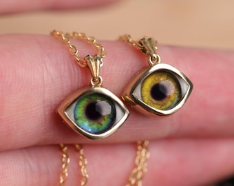 Turkish Evil Eye Charm Pendant, Sterling Silver Nazar Necklace