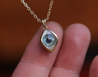 Fantastic Blue Eye Necklace, Creative Designs, Tiny Eye Jewelry, Handmade Necklaces, 925K Silver Pendant, Gift For Wife, Special For You