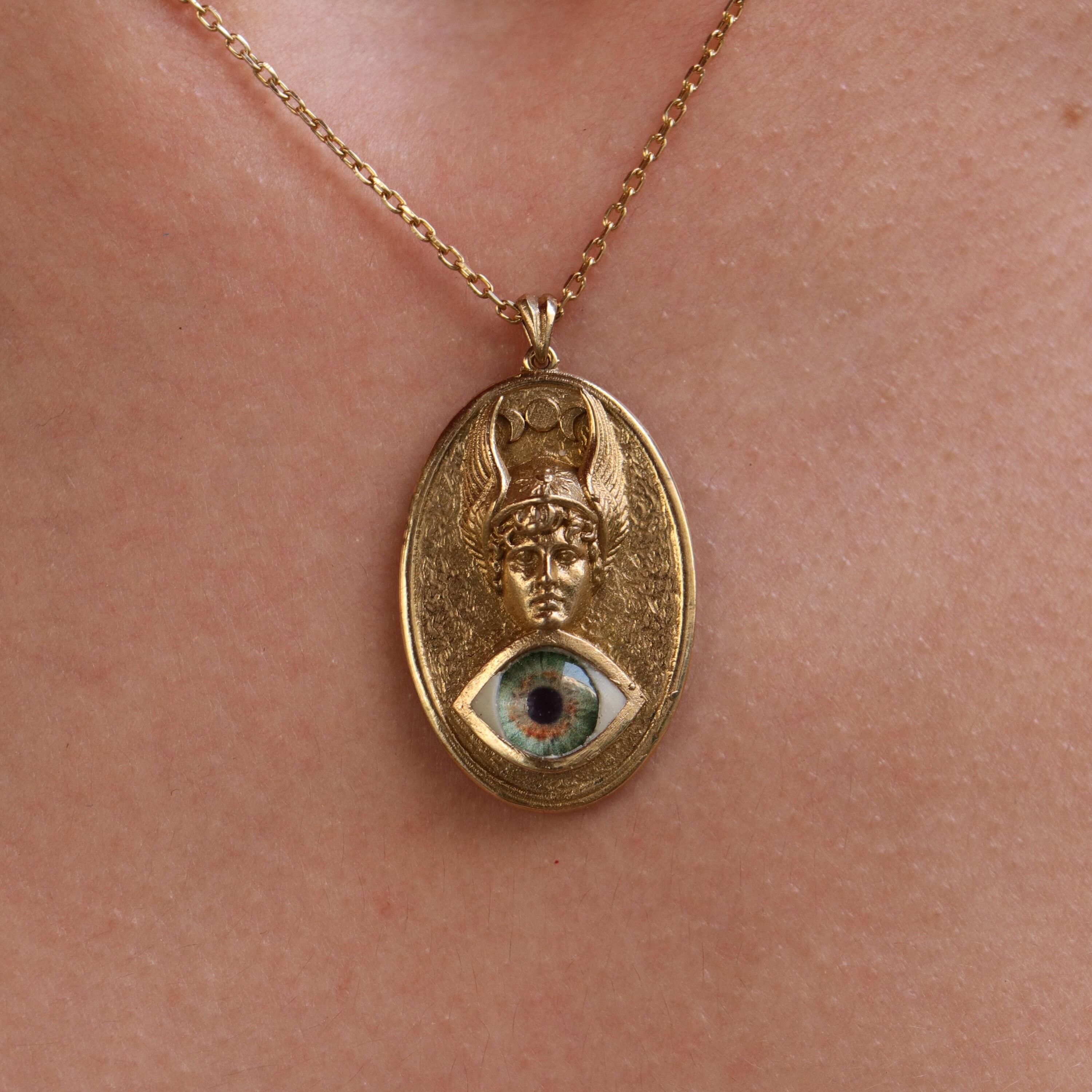 Handmade Sterling Silver Hermes God Eye Pendant, Personalized