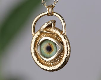 Snake Eye 925 Sterling Silver Pendant, Evil Eye Protection Necklace