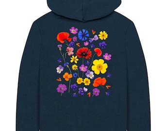 Girls Wilder Bloom Hoodie: Organic Cotton Floral Sweatshirt Gift for Toddler and Tween Girls