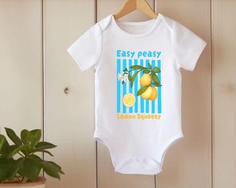 Easy Peasy Baby Organic Bodysuit, Lemon Squeezy Family Matching Baby Gift