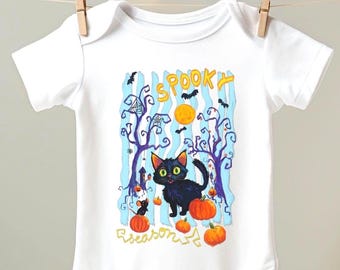 Spooky Season Baby Bodysuit, Organic Cotton Halloween Baby Outfit