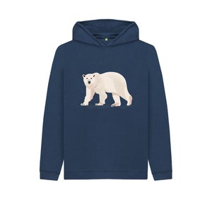 Organic Cotton Polar Bear Hoodie: Sustainable Arctic Wildlife Sweatshirt