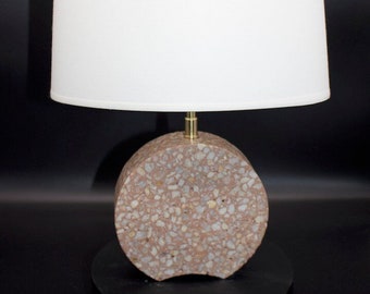 B&B - BUBBLE Pink. Table lamp, golden, lampshade, modern, stone base