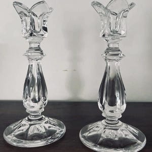 Gorham Lead Crystal Tulip Shape Candlesticks (set of two)