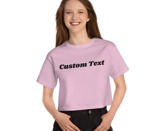 Custom Champion Women's Heritage Cropped T-Shirt, Custom Topping, Crop Topped, CropTop y2k, Womens Crop Topped, Customizable Gift for Her