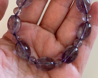Amethyst Bracelet, Amethyst Beads, Purple Gemstone, Purple Crystal Bracelet