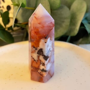Carnelian and Flower Agate Tower, Flower Agate TowerCrystal Tower, Carnelian Tower, Carnelian Crystal