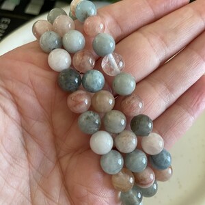 Natural Beryl Bracelet 8mm, Morganite Aquamarine Bracelet, Natural Gemstone Bracelet, Handmade Beaded Bracelet