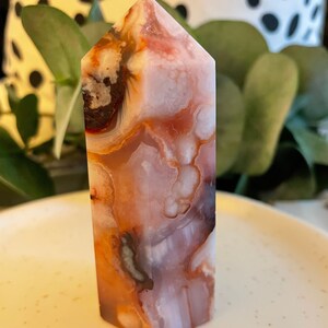 Carnelian and Flower AgateTower