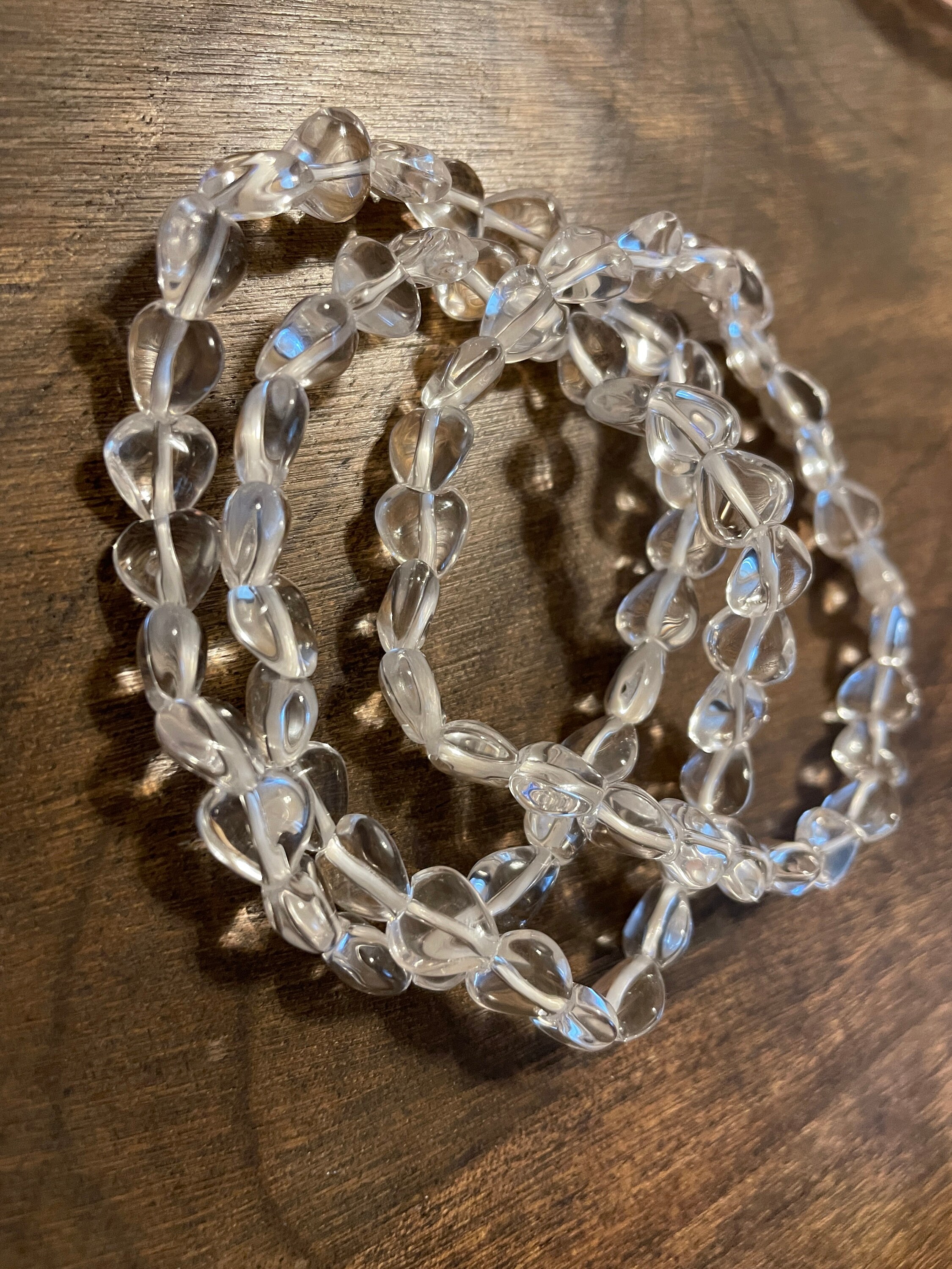 ブレスレット Numbering Clear Quartz Bracelet with Wavy Heart#5939 5BNY881 Clear Quartz Hearts Bracelet - Etsy