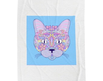 Colorful Cat Velveteen Plush Blanket