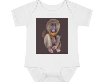 African Baboon Infant Baby Rib Bodysuit