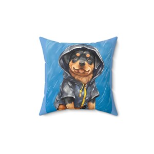 Baby Rottweiler Spun Polyester Square Pillow
