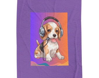 Baby Beagle Velveteen Plush Blanket