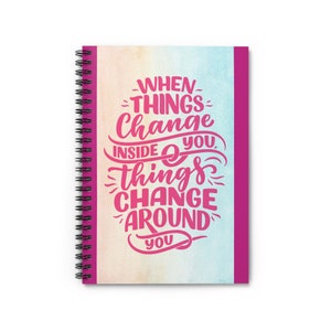 Pink Inspirational Spiral Notebook - Ruled Line