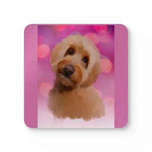 Goldendoodle Corkwood Coaster Set