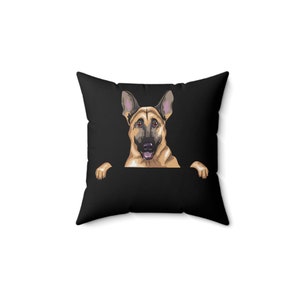 Funny German Shepherd Spun Polyester Square Pillow