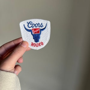 Coors Rodeo | Cowboy Patch | Western | Western Patch | Ironon Embroidery Patch | Trucker Hat Patch | Blue