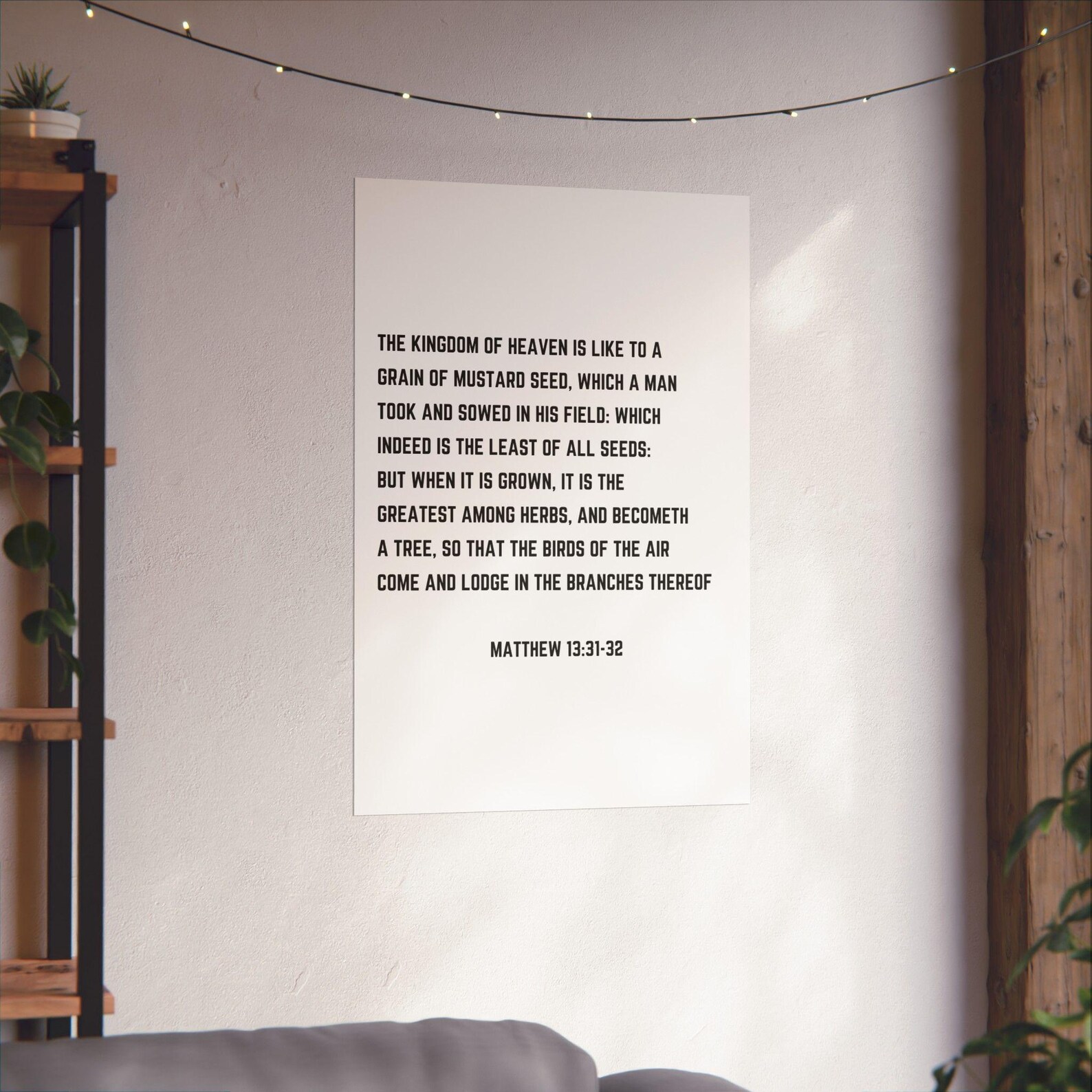 Matthew 13:31-32 Print, Bible Verse Wall Art, Scripture Art Poster, KJV ...