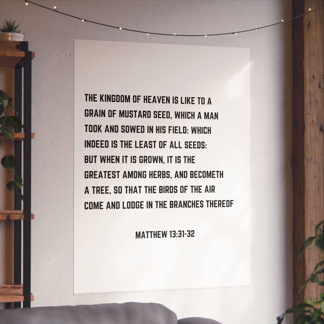 Matthew 13:31-32 Print, KJV Bible Verse, Minimalist Christian Wall Art ...