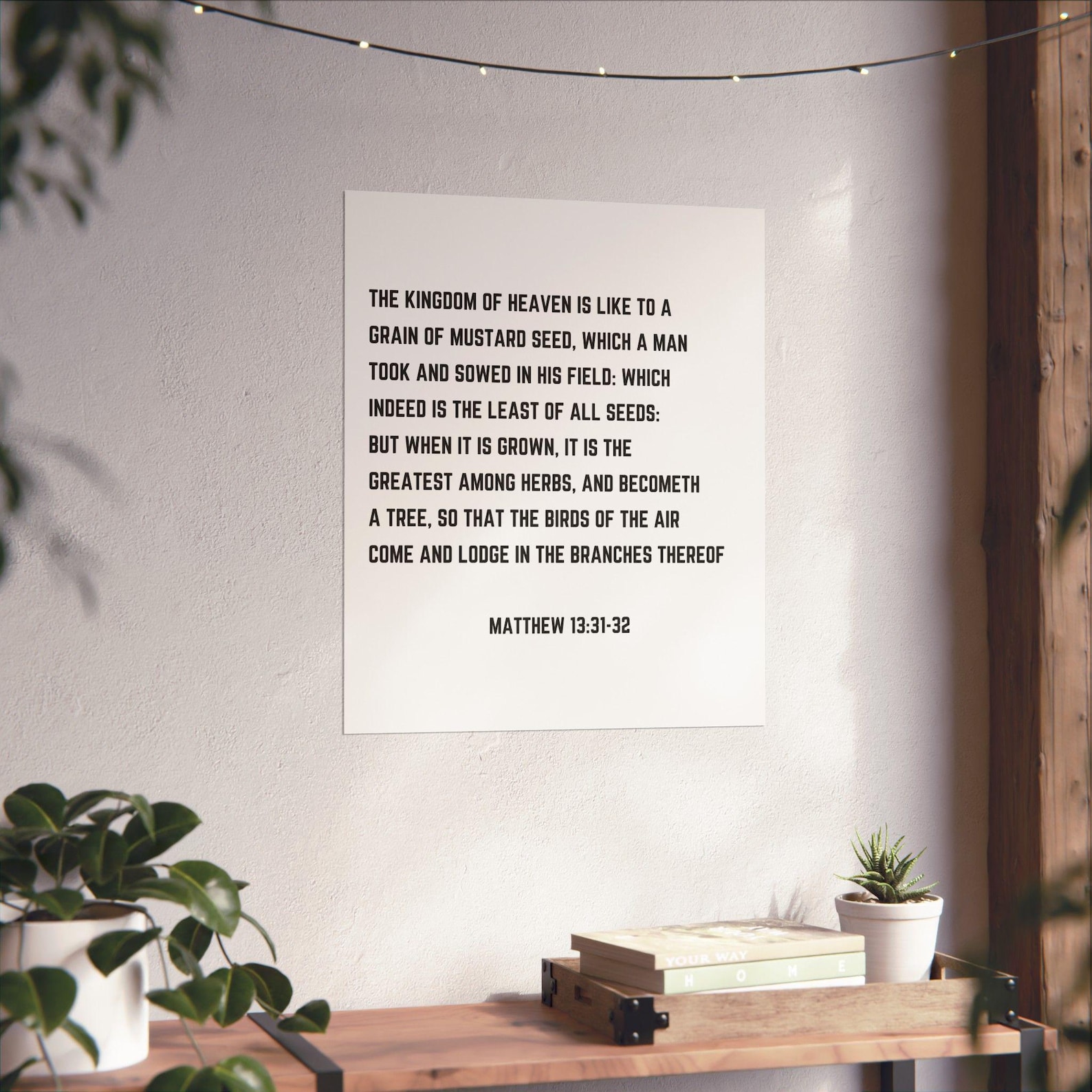 Matthew 13:31-32 Print, Bible Verse Wall Art, Scripture Art Poster, KJV ...