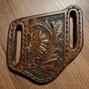 Pocket Knife Sheath Handtooled Leather
