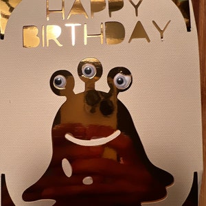 Cartões de aniversário de monstro em branco