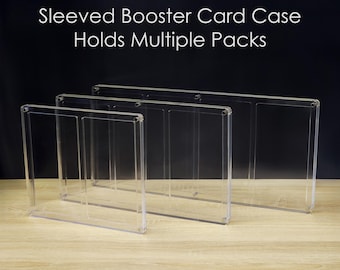 Trading Card Game (TCG) Multiple Sleeved Booster Pack Magnetic Protective Acrylic Case | Fits Two, Three or Four Packs | **CASE ONLY**