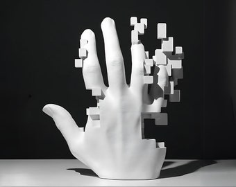 Hand Sculpture Modern Pop Art - Unique House & Office Decor - Perfect Gift for Men - Contemporary Abstract Design