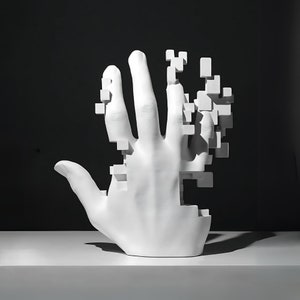 Scultura a mano moderna Pop Art - Decorazione unica per la casa e l'ufficio - Regalo perfetto per gli uomini - Design astratto contemporaneo