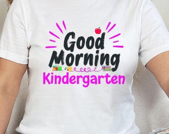 Cute Kindergarten Teacher Shirts, Teacher Shirt Kindergarten, Kindergarten Teacher Gift|Kindergarten Shirt Teacher|Teacher Kindergarten Gift