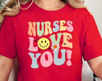 Nurse Life T-Shirt: Retro Nurses Love You Graphic Tee