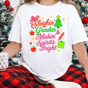 Comfort Colors Christmas Teacher Shirt: Holiday Graphic Tee