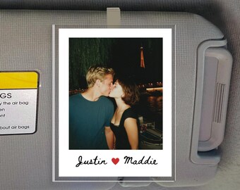 Custom Photo Car Visor Clip, 2nd Anniversary Gifts for Him, Boyfriend gift for, Couples Keepsake